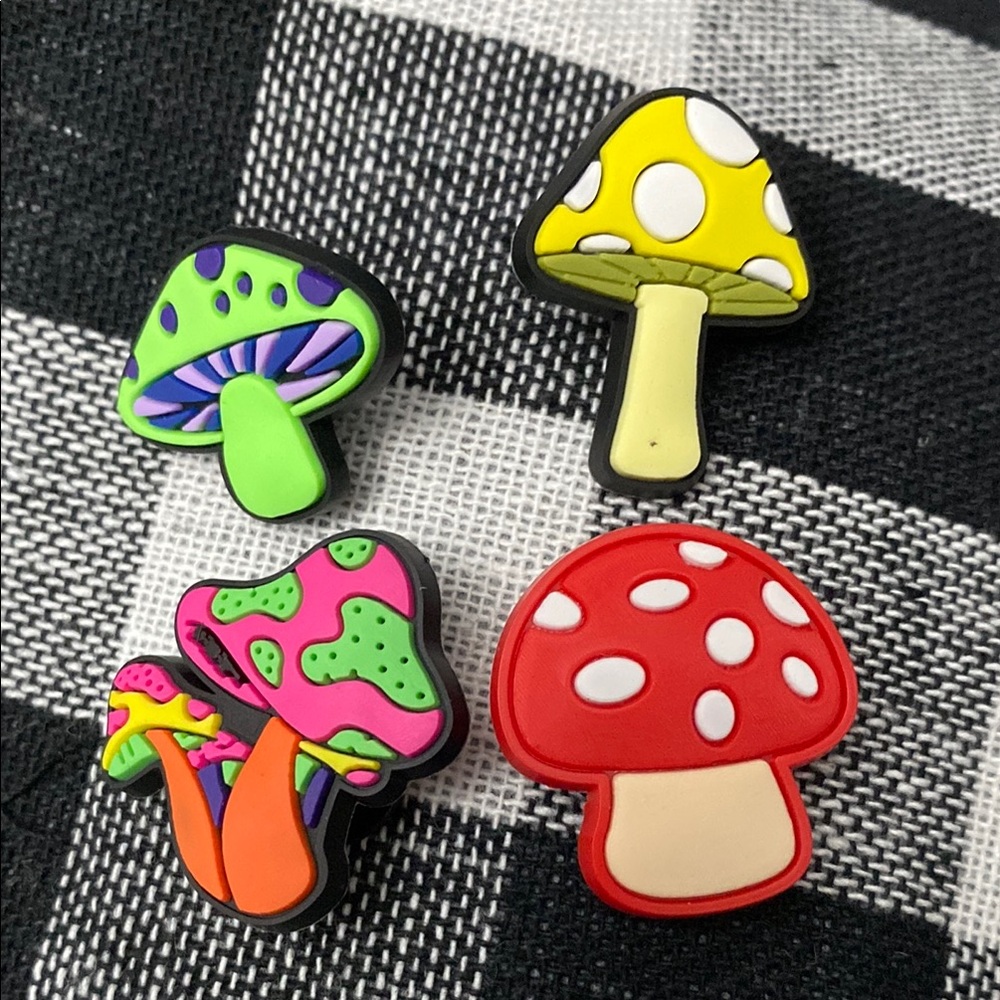 Colorful Funky Mushroom Croc Charms Jibbitz Psychedelic Fun
